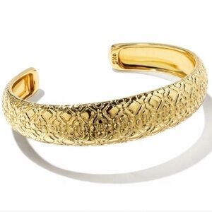 Kendra Scott Gold Textured Floral Cuff Bracelet